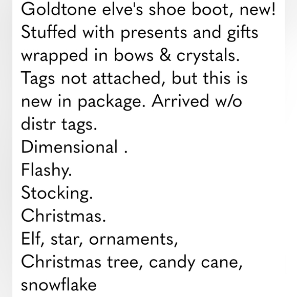 Red Crystal Elf Shoe Boot w/ Gifts Stuffed Inside - Picture 8 of 8